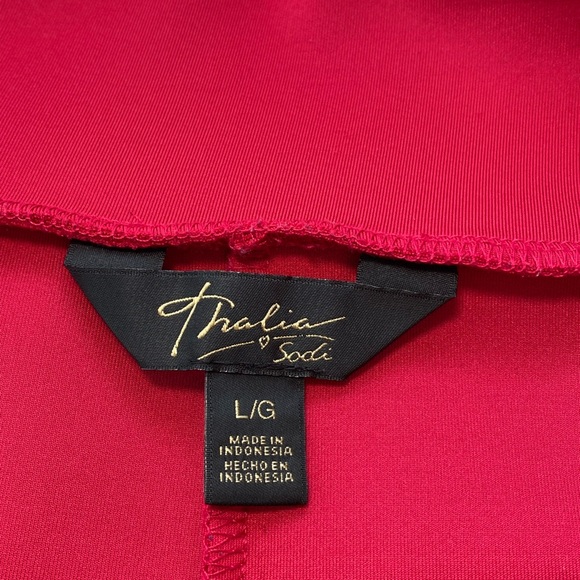 Thalia Sodi Deep Rose Red Skirt with Windowpane & Mesh Detail at Bottom - Picture 9 of 10